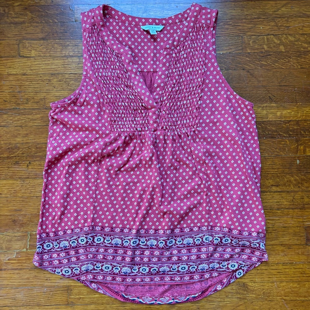 Lucky Brand Red Sleeveless Knit Top SP